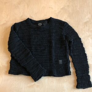 Harley-Davidson Women's Black Textured Crop Sweater